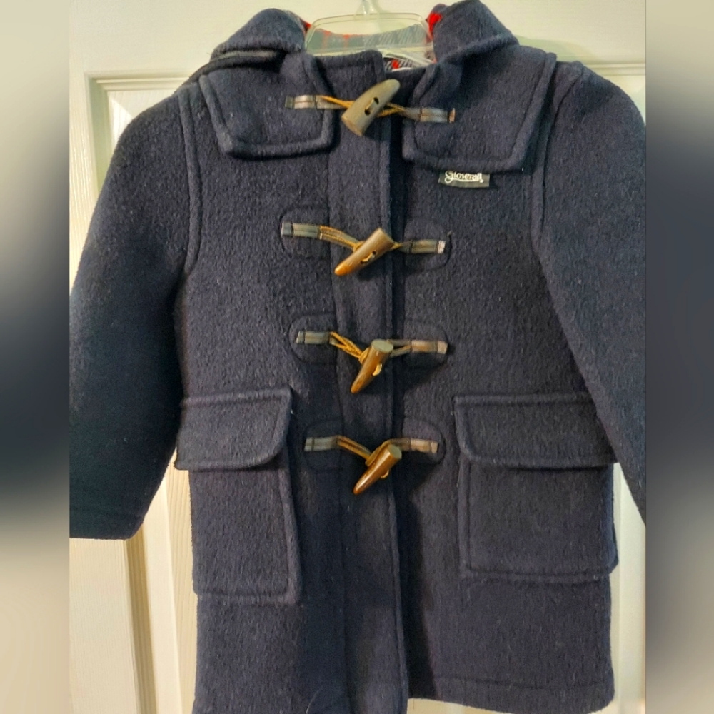 Children's Gloverall duffle Made in England coat black 3' 9"/116cms